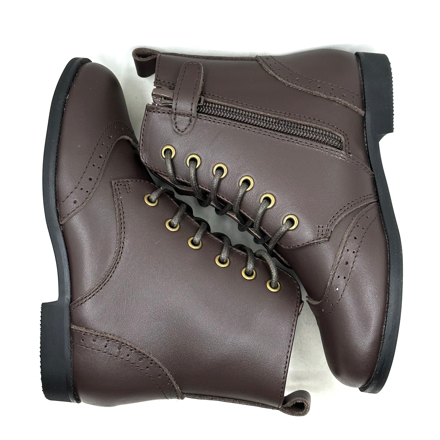 Perroquet Brown Leather Laced Boot