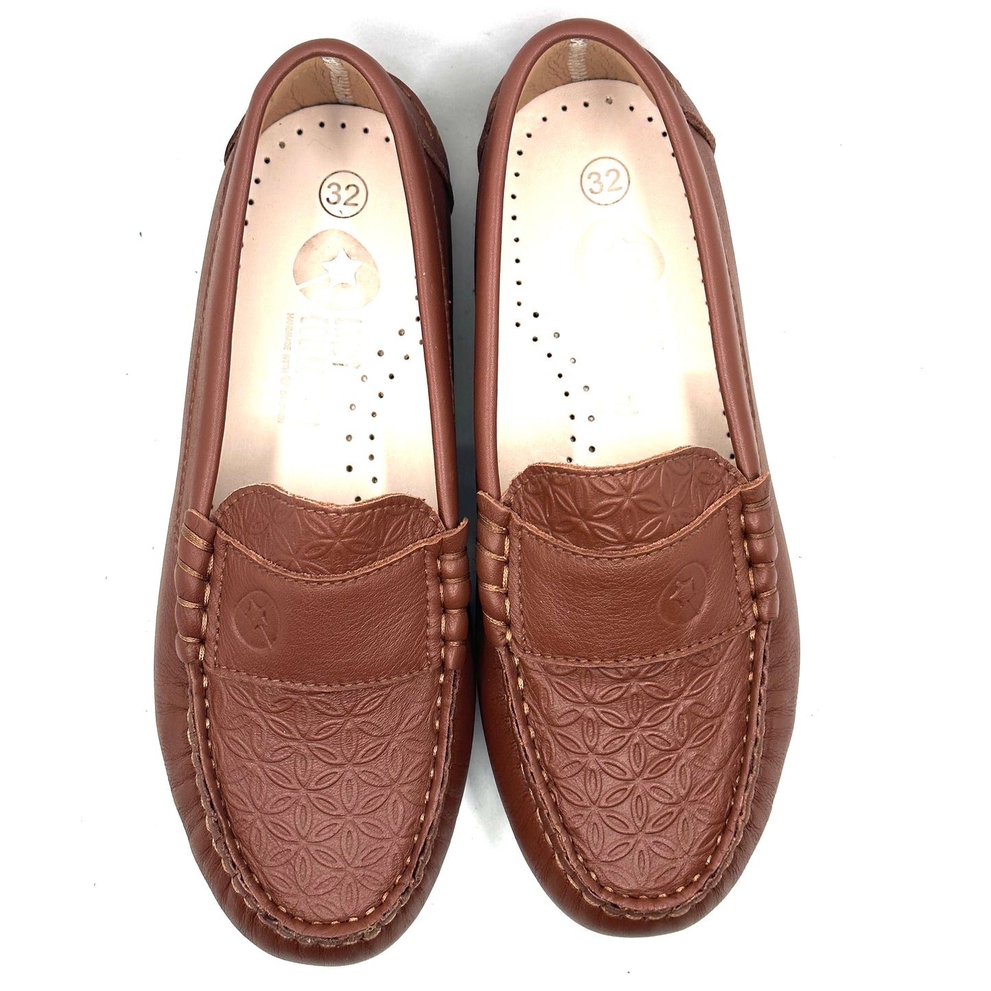 LMDI Brown Floral Embroidered Loafer