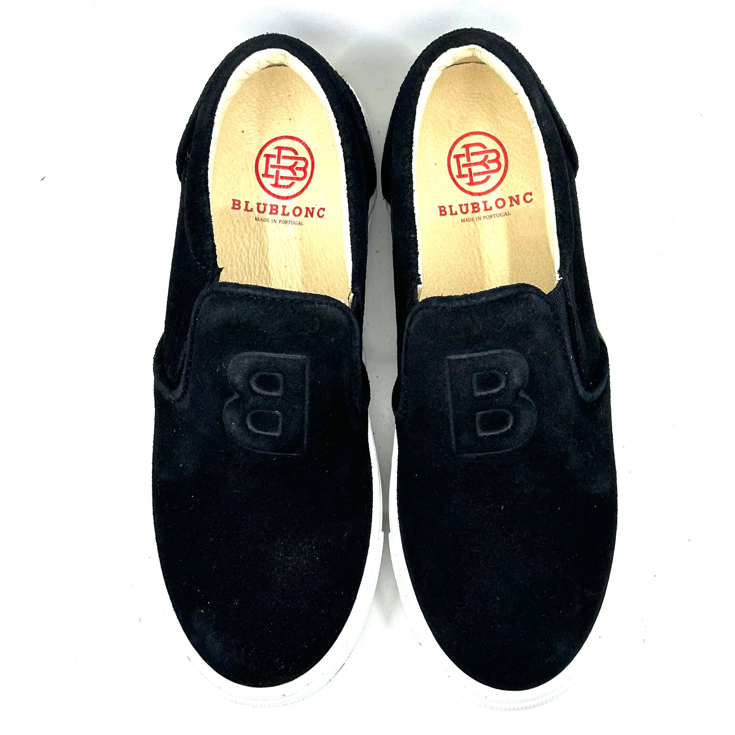 Blublonc Black Suede Slip-ons