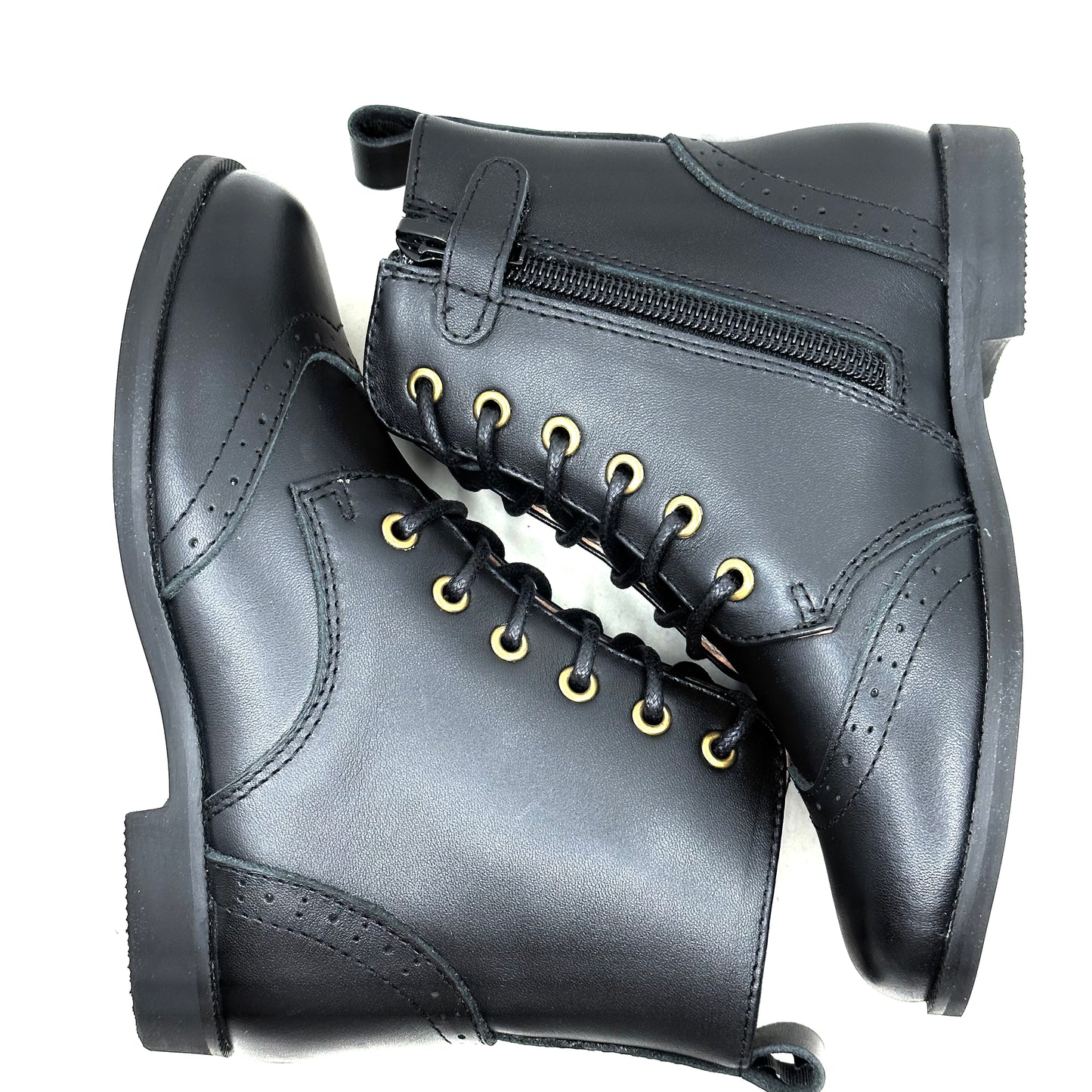 Perroquet Black Leather Laced Boot
