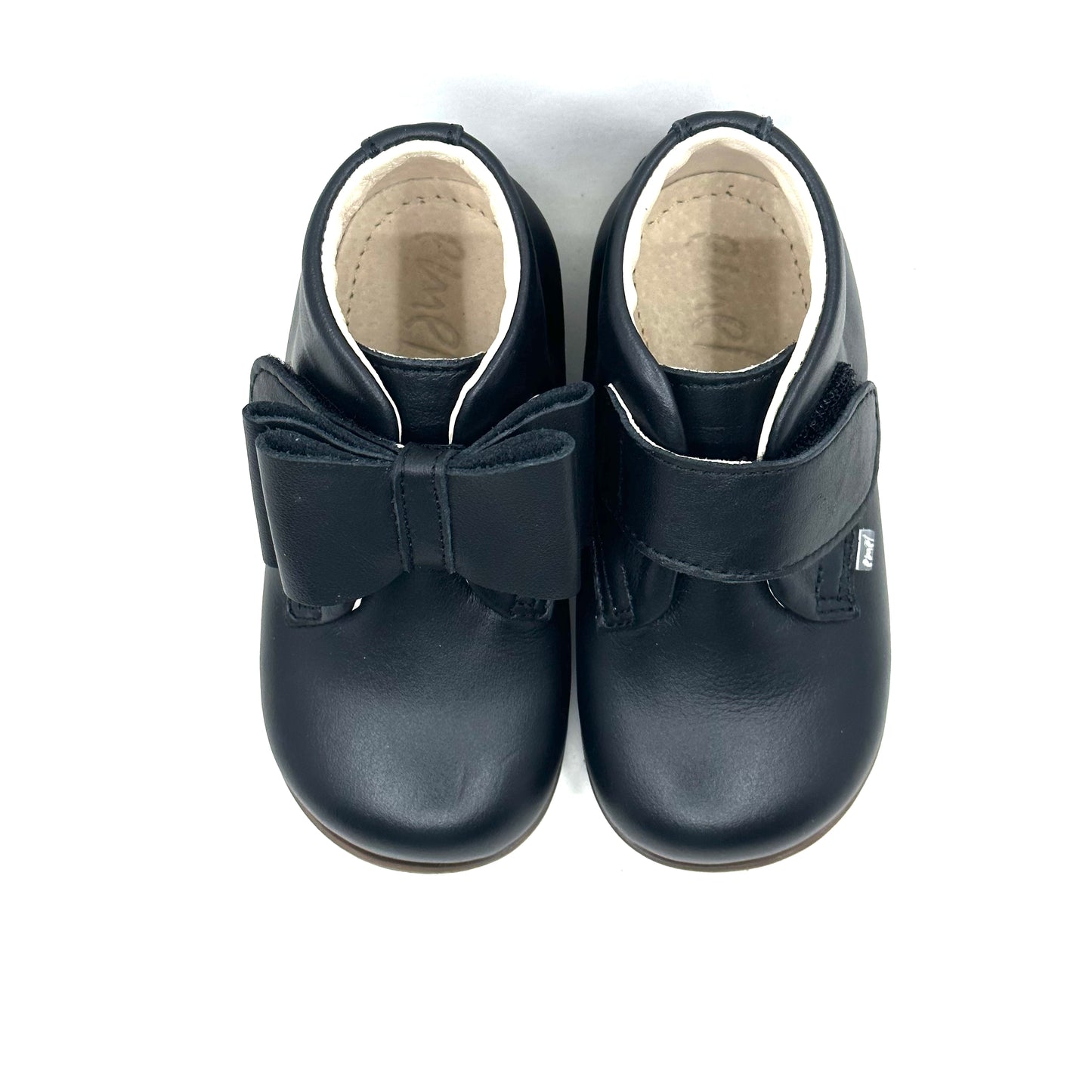Emel Black Leather Bow Baby Bootie