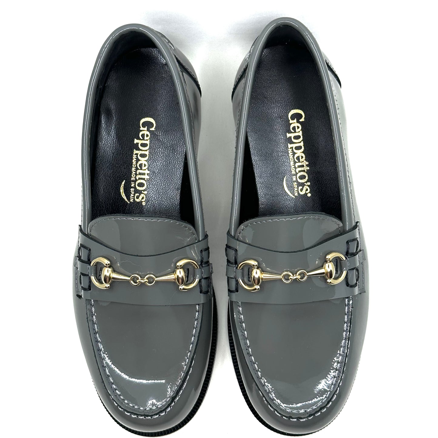 Geppetoes Grey Patent Chunky Loafer