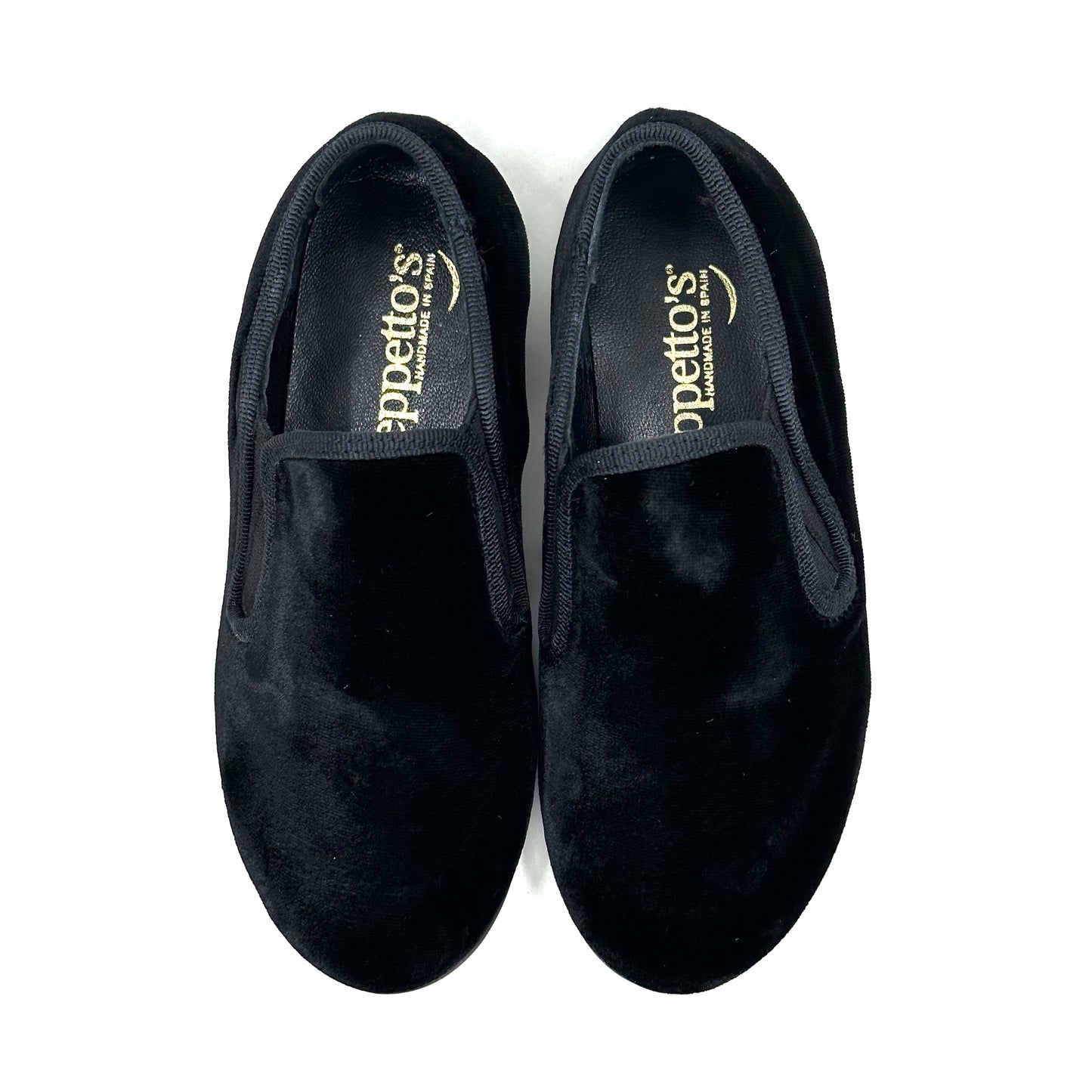 Geppetoes Black Suede Smoking Loafer