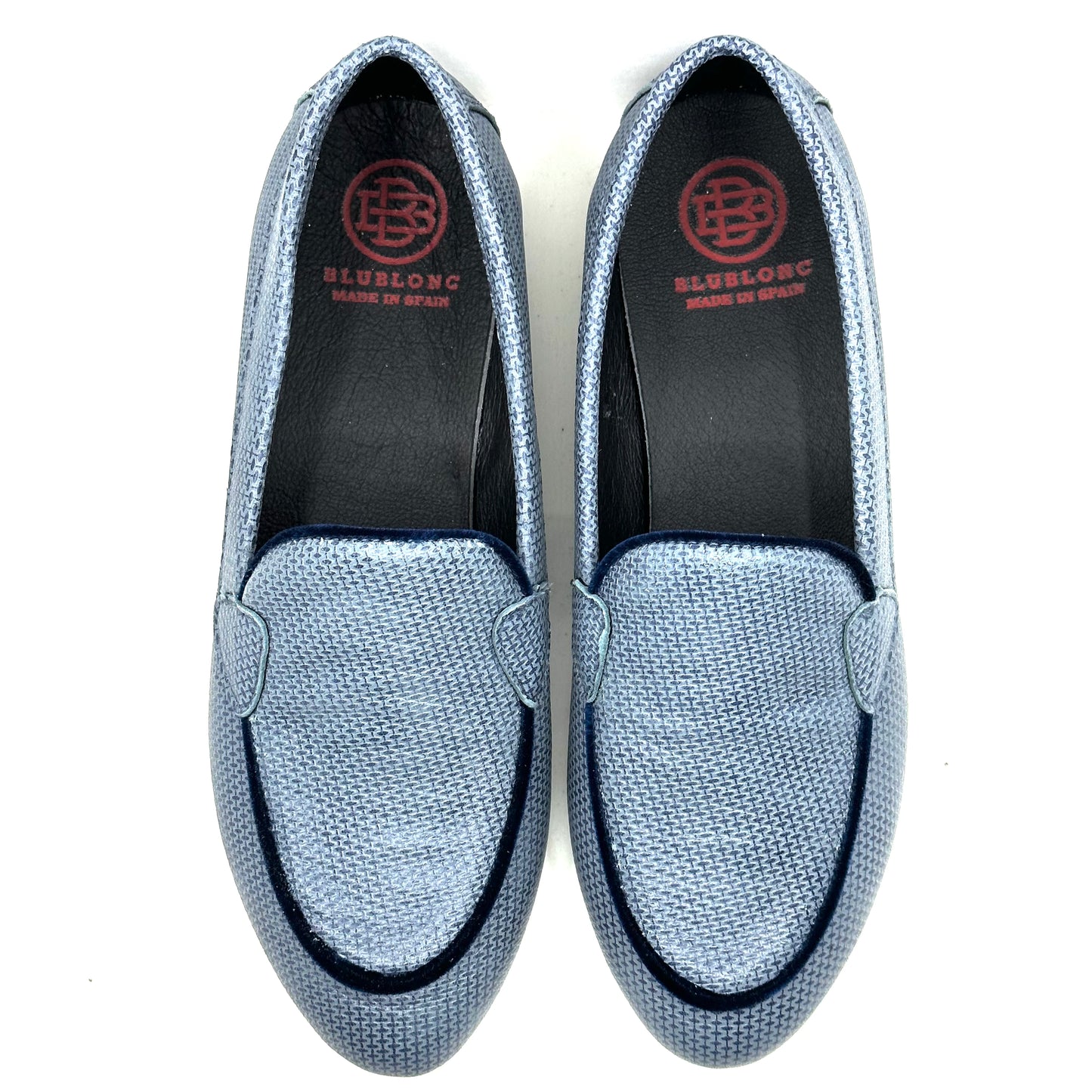 Blublonc Celeste Blue Pebbeled Leather Loafer