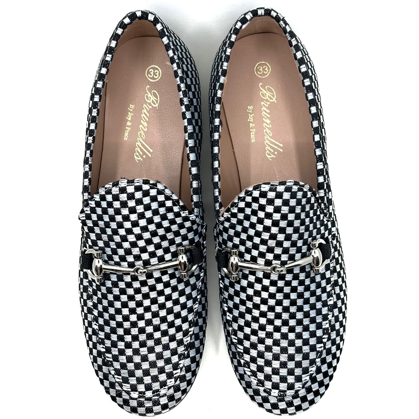 Brunellis Black and White Checkered Slip-on
