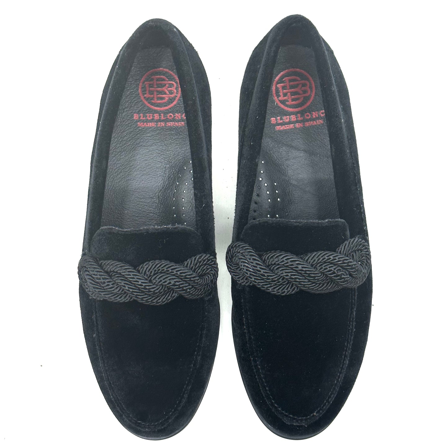 Blublonc Black Suede Roped Loafer