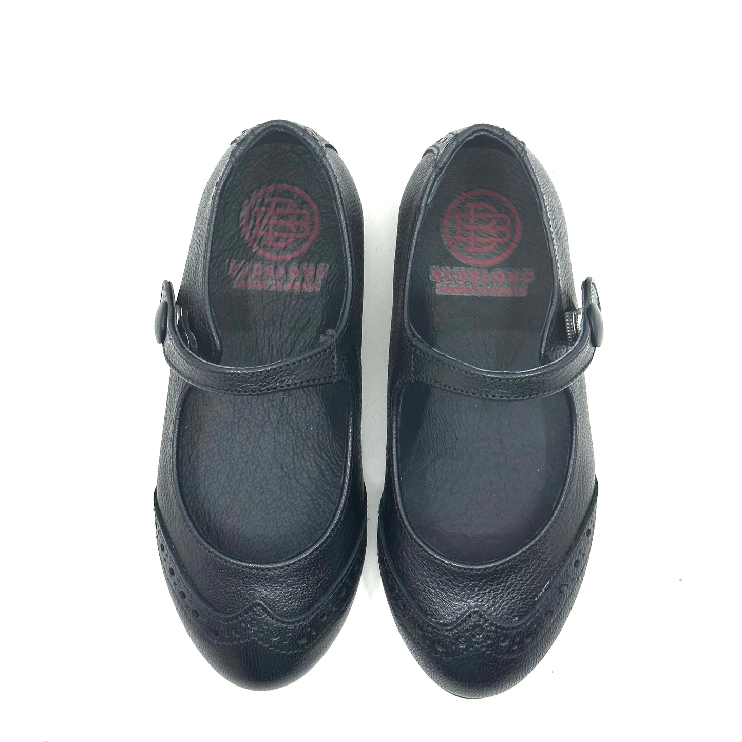 Blublonc Classic Black Leather Mary Jane