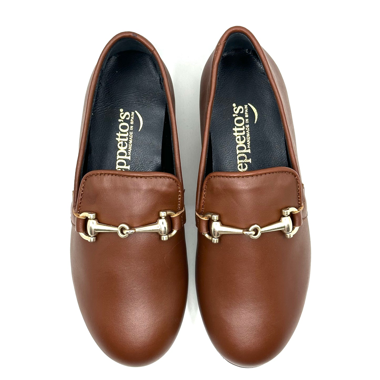 Geppetoes Brown Leather Chain Loafer