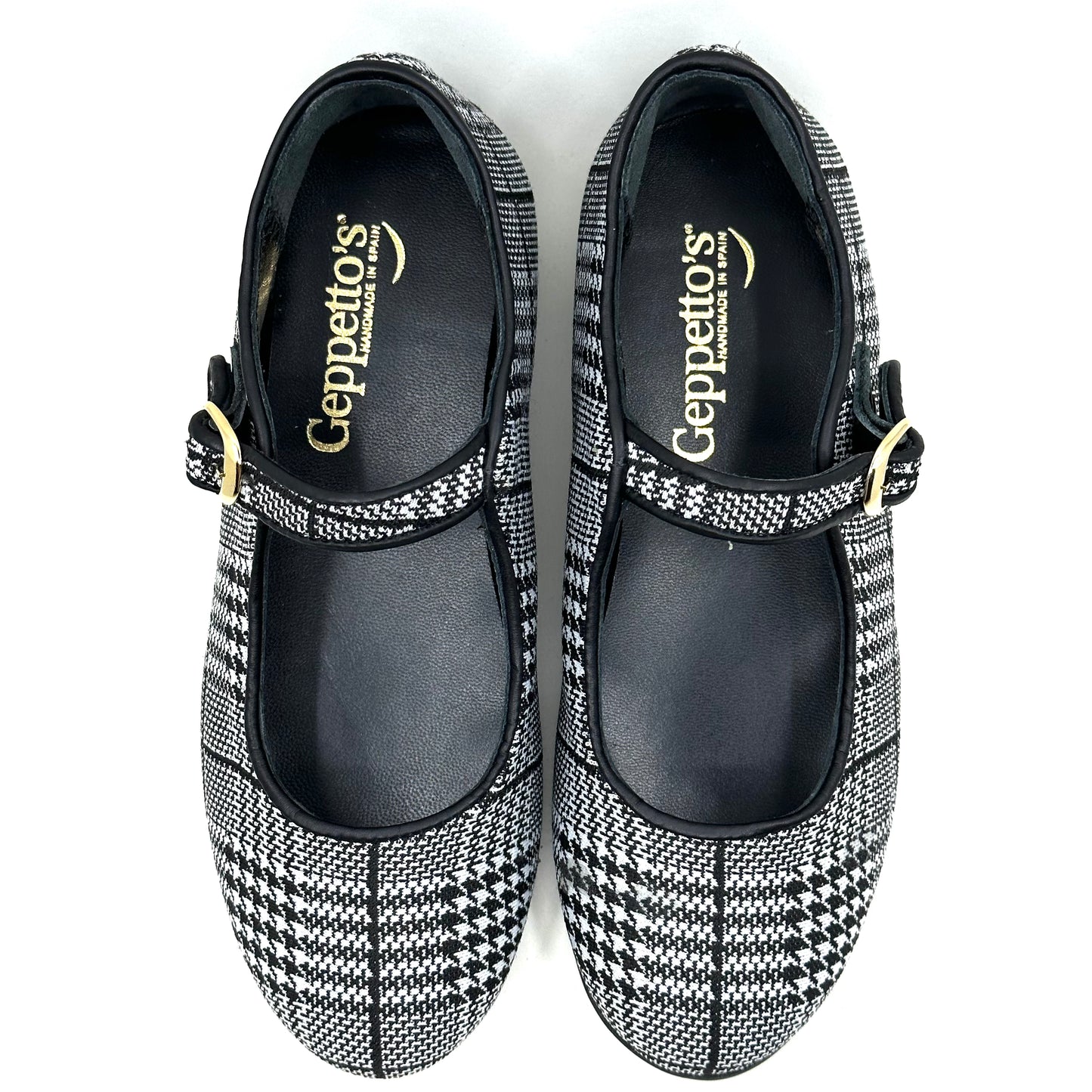 Geppetoes Black and White Plaid Mary Jane