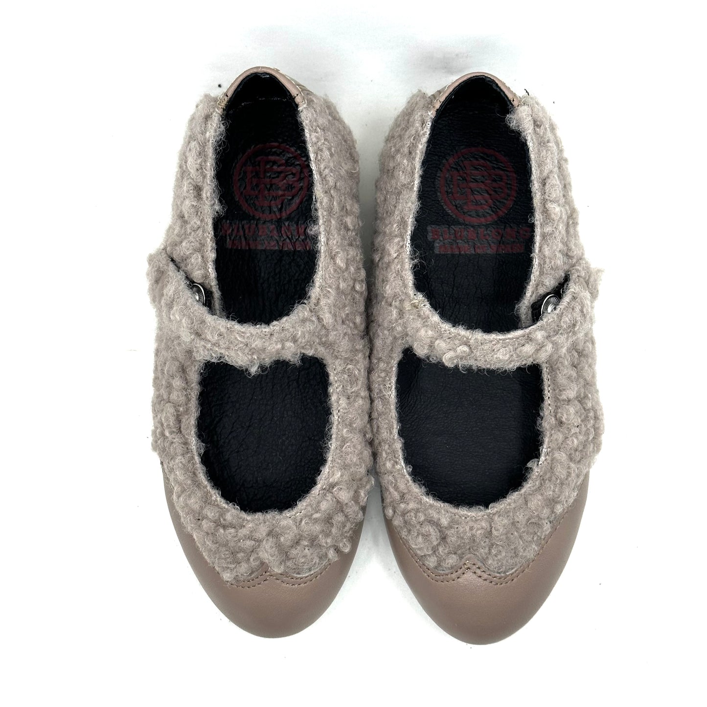Blublonc Taupe Sherpa Mary Jane
