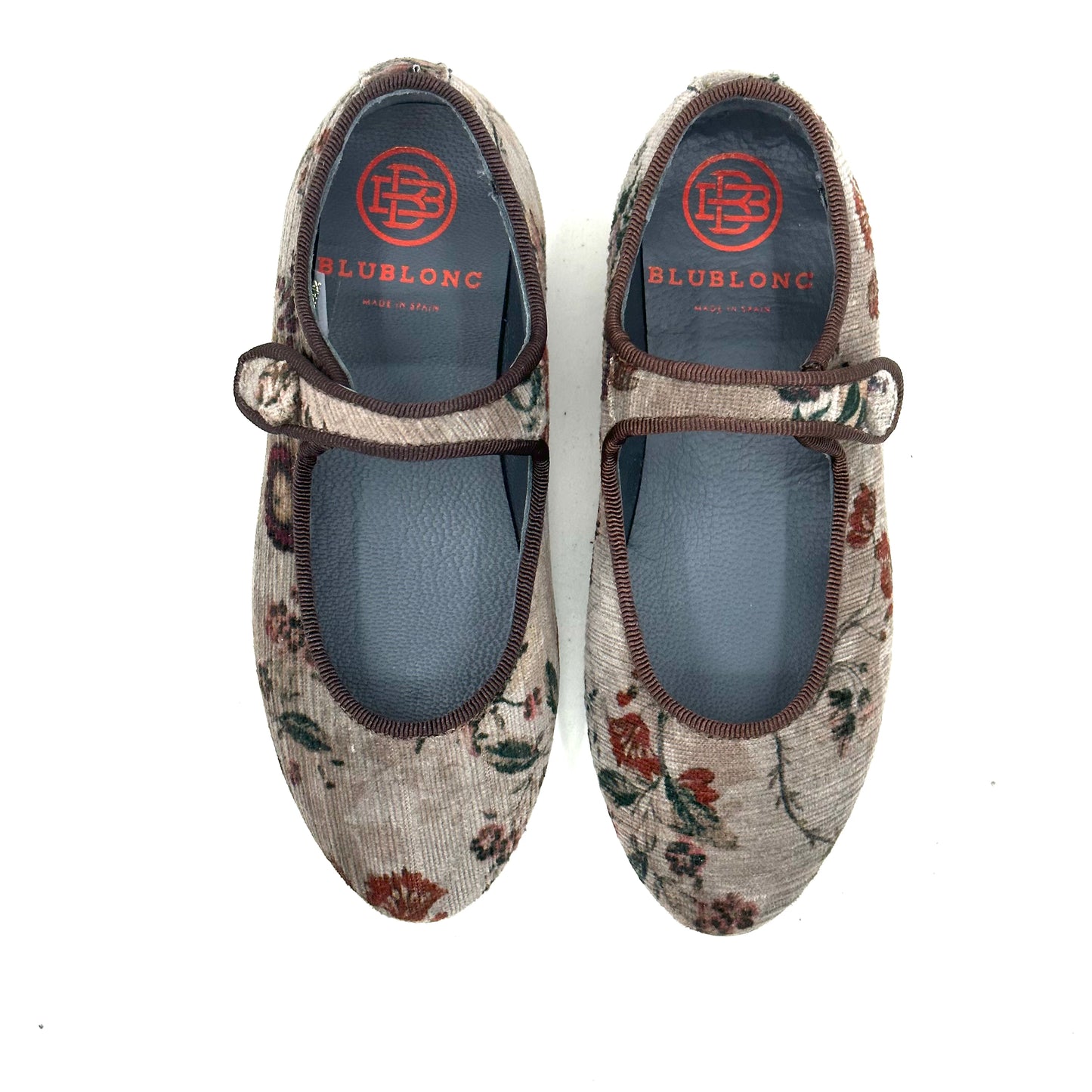 Blublonc Velvet Floral Mary Jane