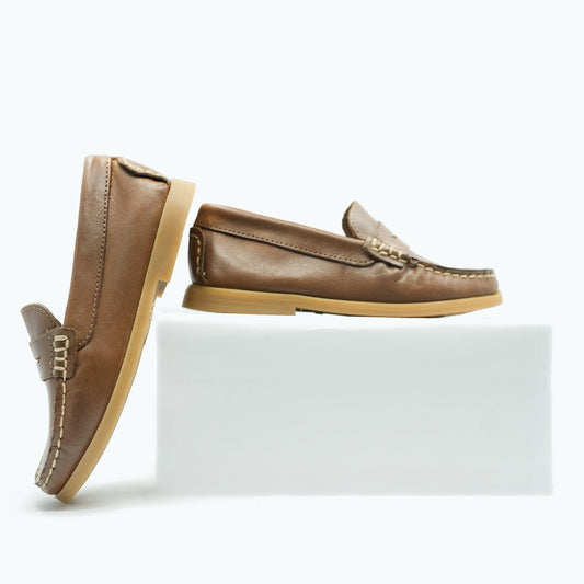 Blublonc Luggage Brown Penny Loafer
