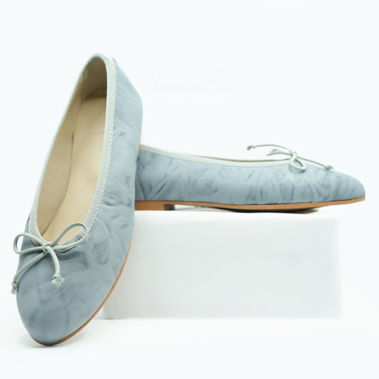 Blublonc Textered Sky Blue Ballet Flat