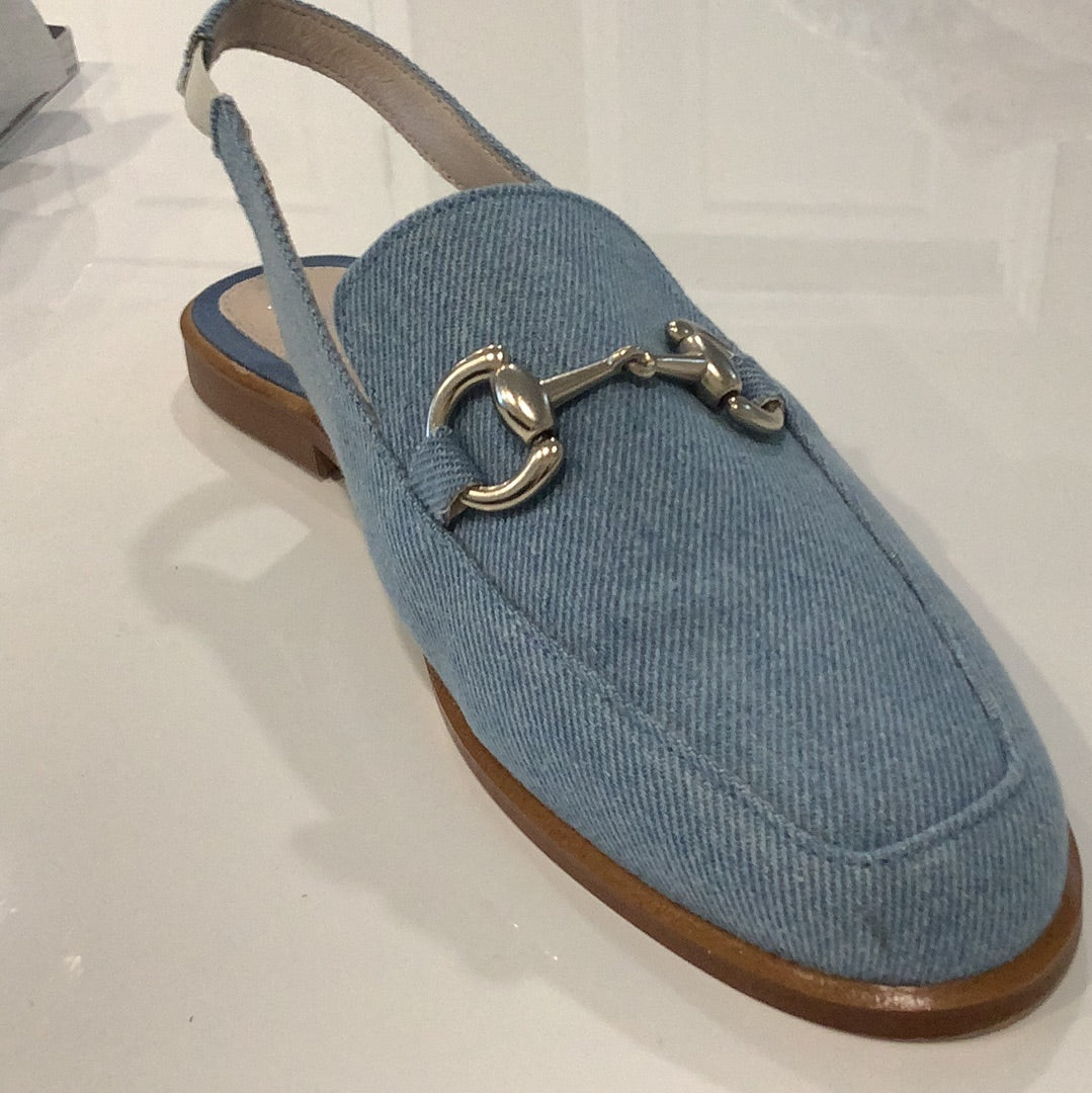 Valencia Denim Chain Sling Back