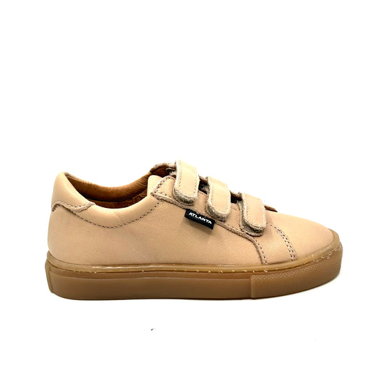 Atlanta Mocassin Beige Triple Velcro Sneaker
