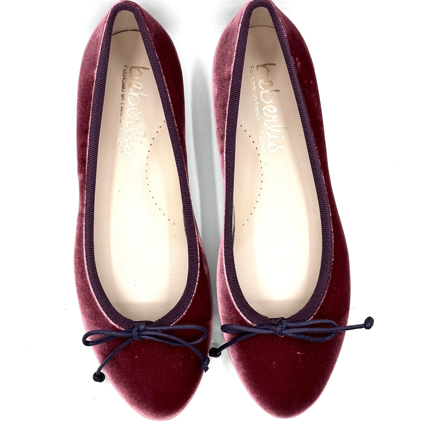 Beberlis Dark Raspberry Velvet Ballet Flat