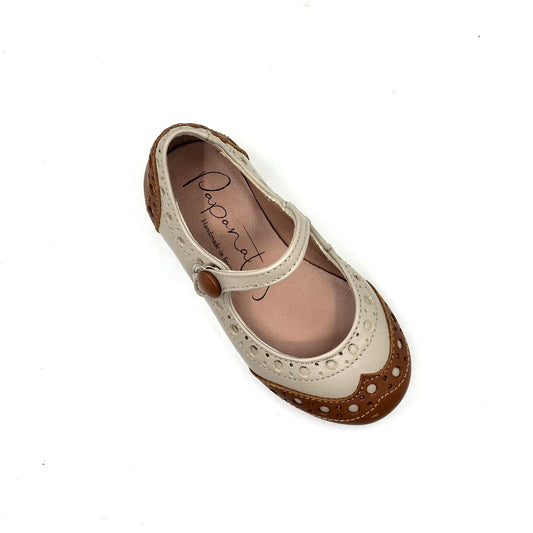 Papanatas Brown Wingtip Mary Jane