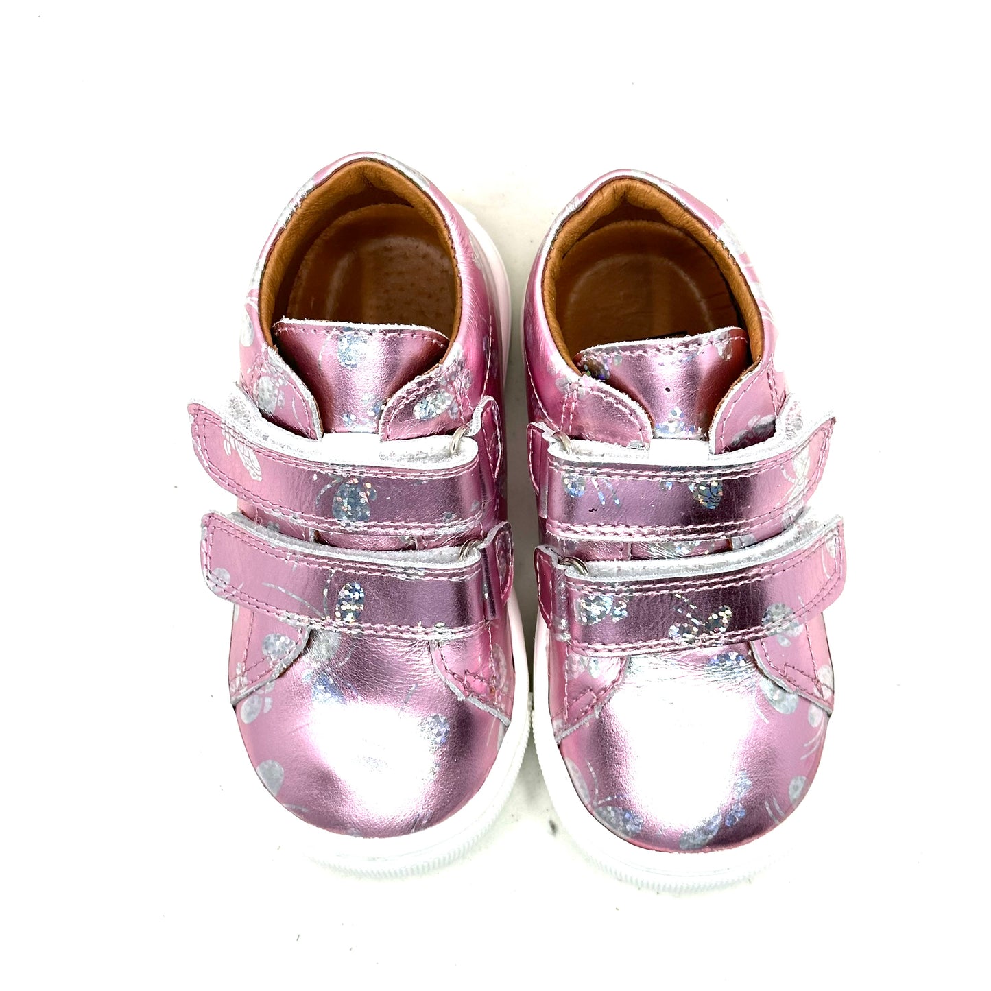 Atlanta Mocassin Metallic Rose Velcro Sneaker