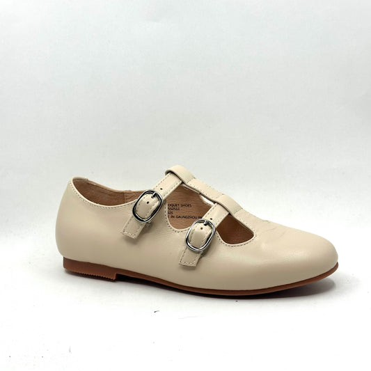 Perroquet Nude Pink Leather Double T-Strap