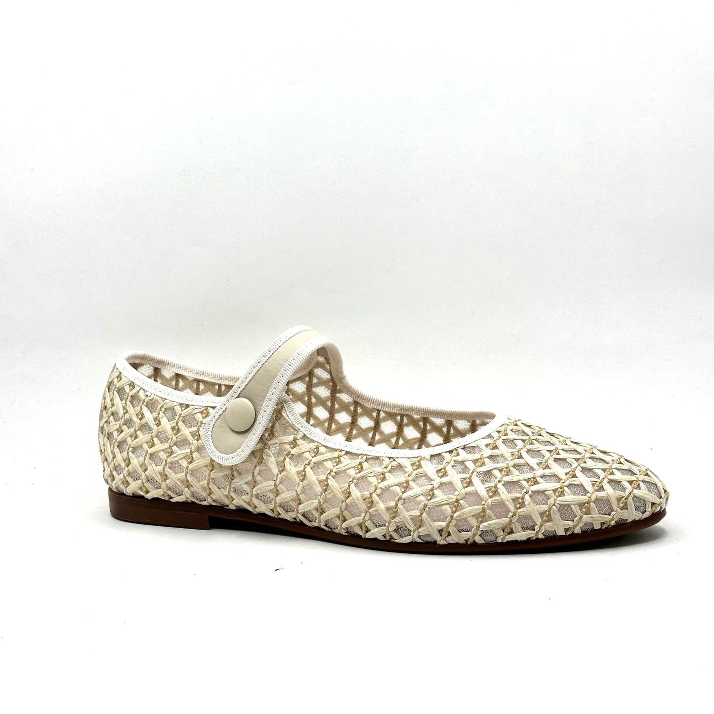 Beberlis Beige Woven Mary Jane