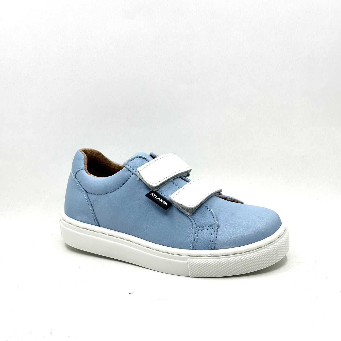 Atlanta Mocassin Sky Blue and White Double Velcro Sneaker