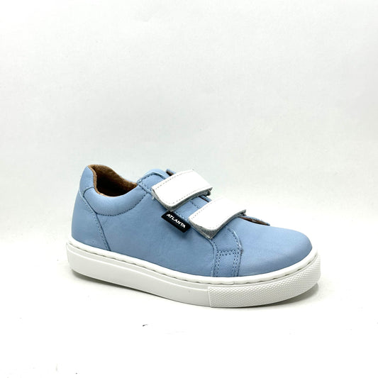 Atlanta Mocassin Sky Blue and White Double Velcro Sneaker