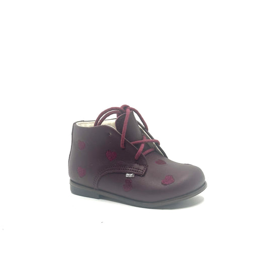 Emel Dark Burgundy Hearted Leather Baby Walker