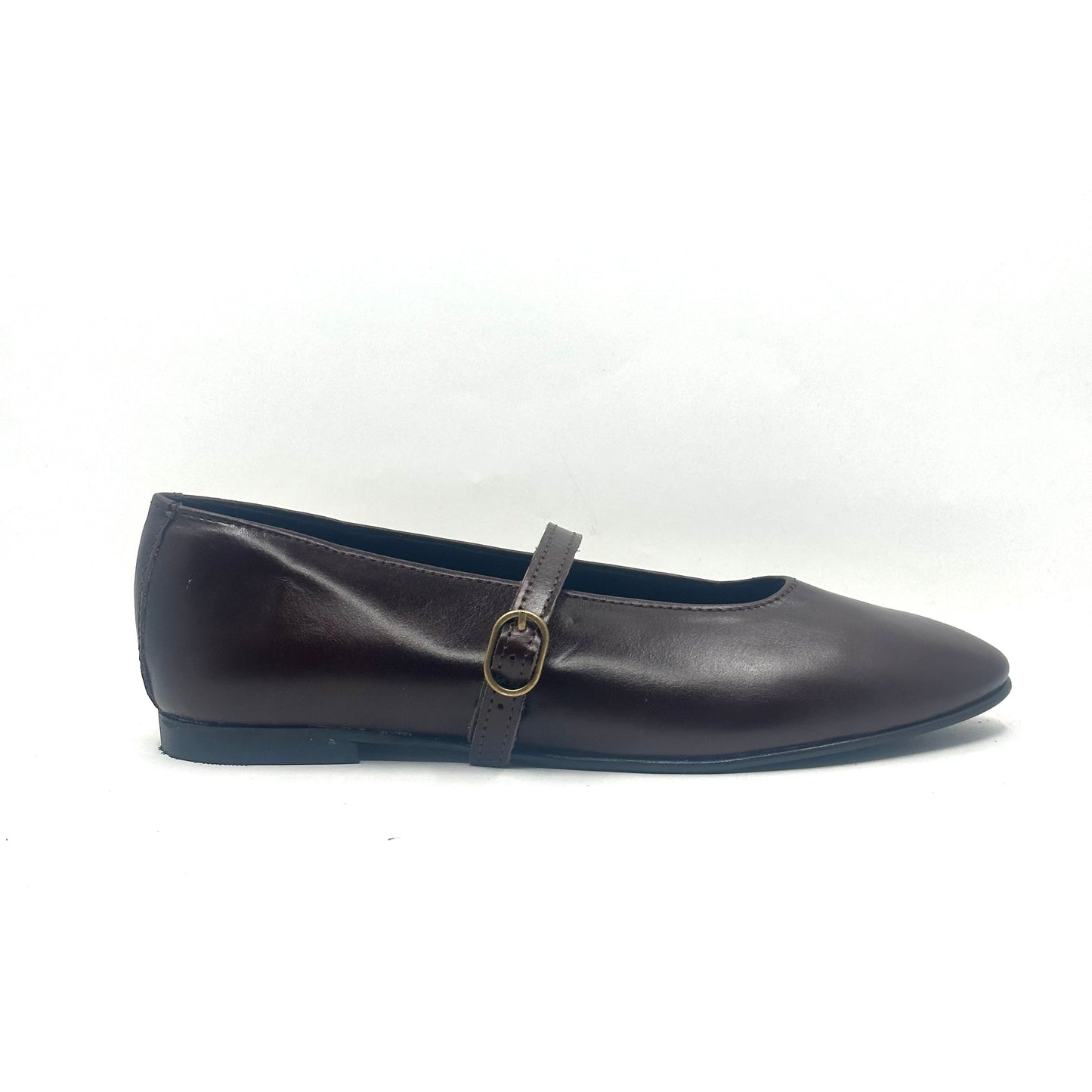 Blublonc Dark Brown Shine Mary Jane