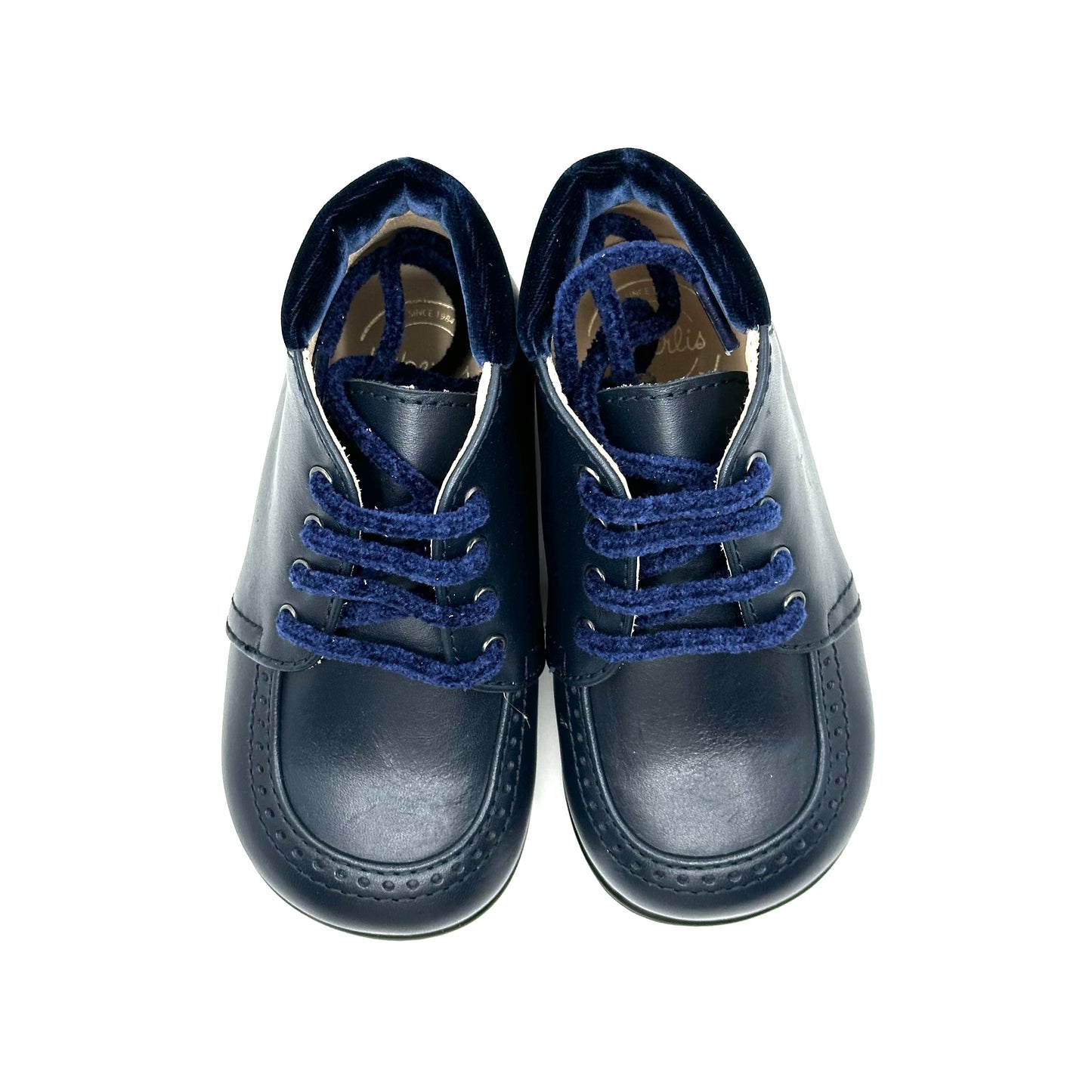 Beberlis Navy Blue Velvet Back First Walker