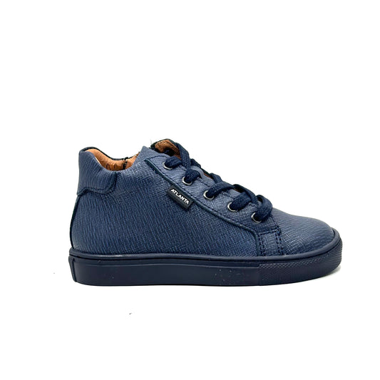 Atlanta Mocassin Safiao Navy Zip-Up Sneaker
