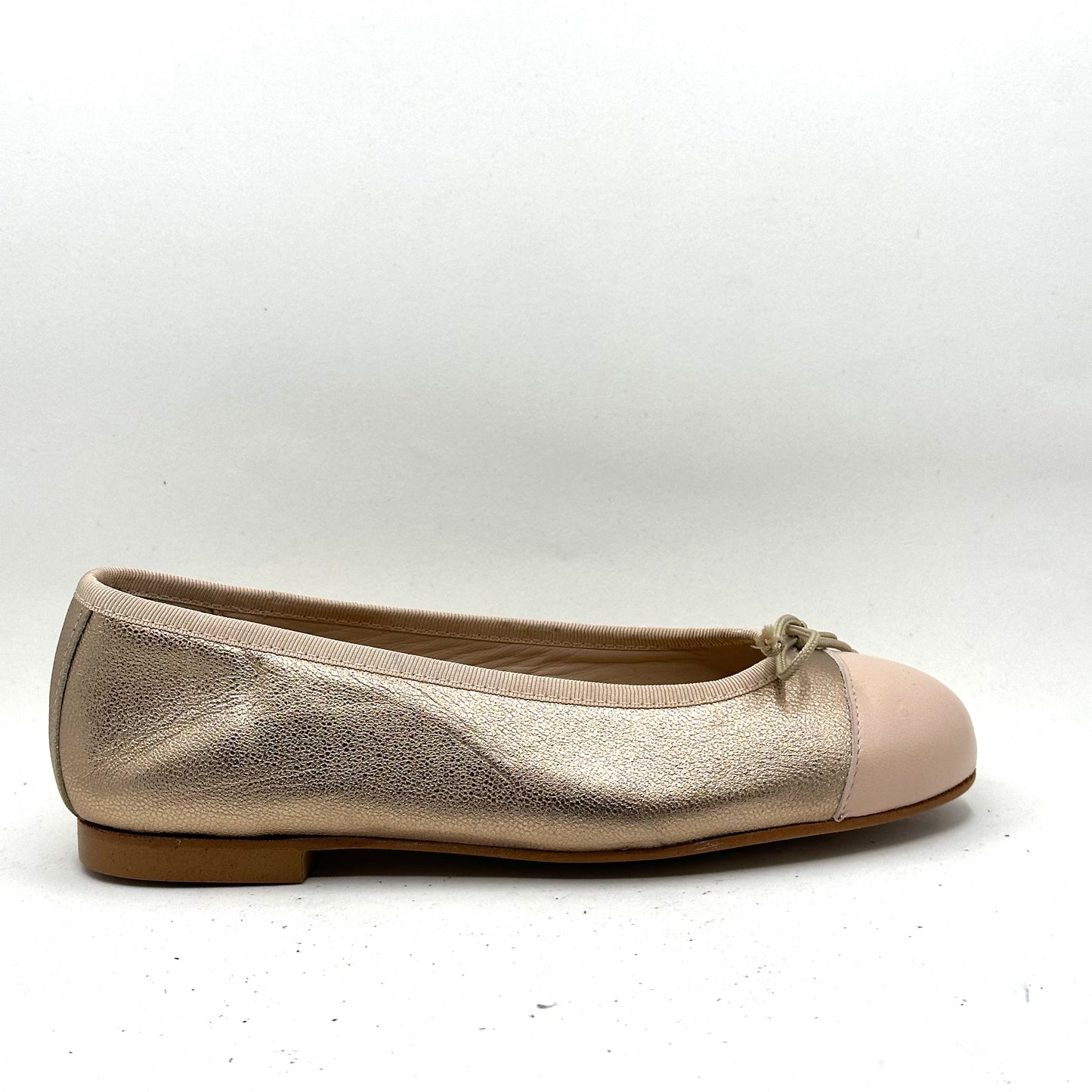 Blublonc Metalic Light Pink Cap Toe Flat