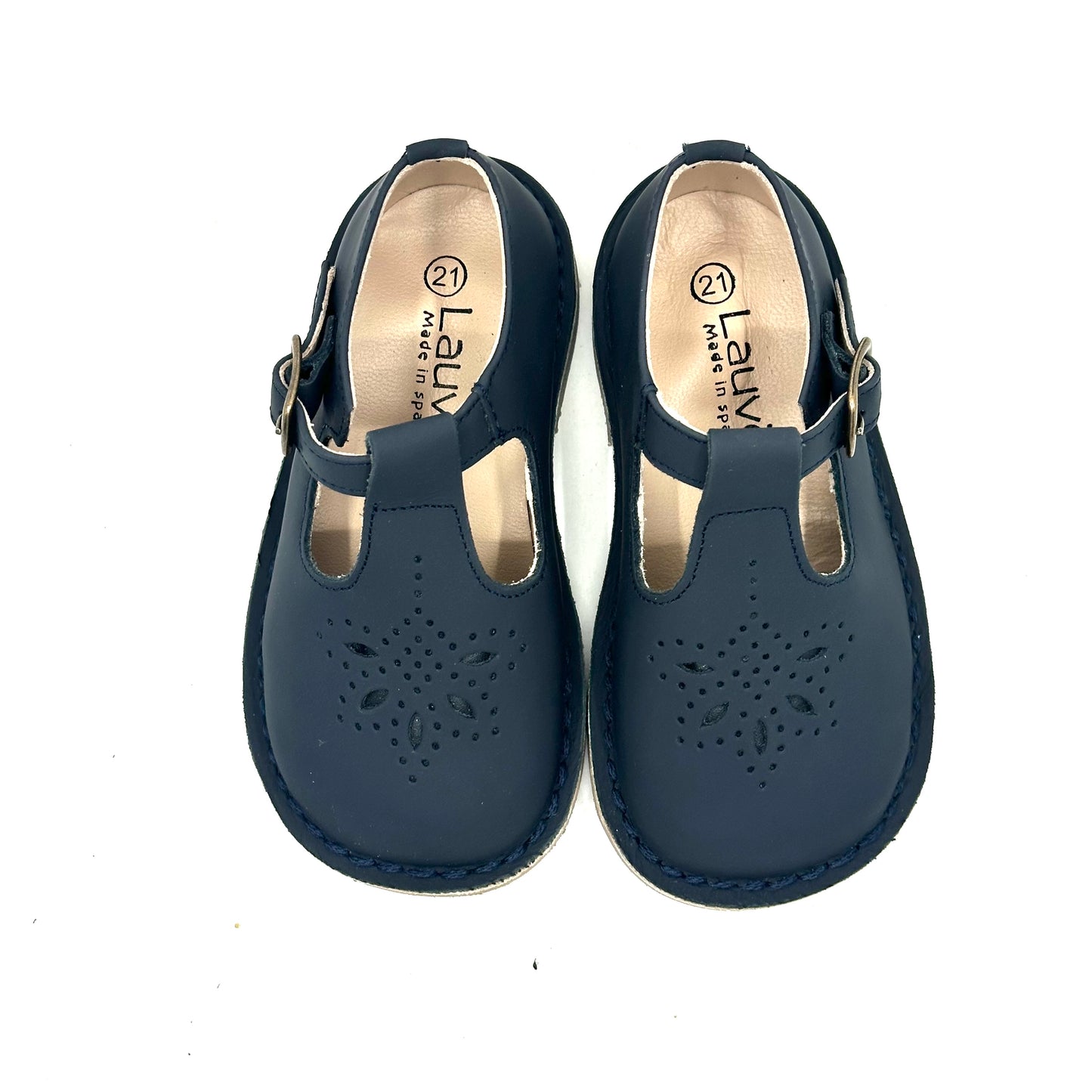 Lauve Navy Gum T-Strap