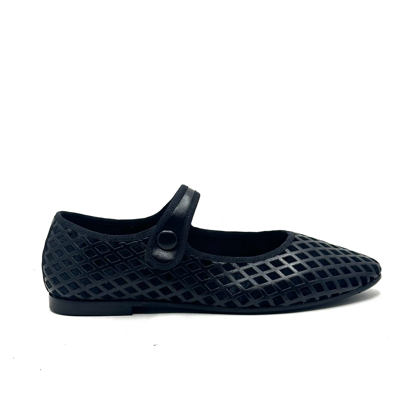 Beberlis Black Leather Diamond Mary Jane