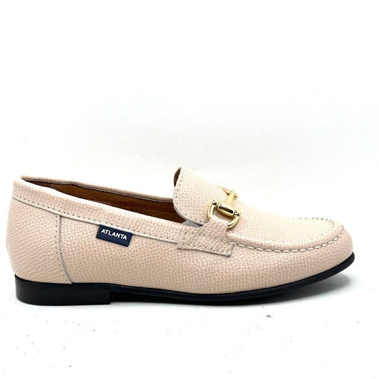 Atlanta Mocassin Teresa Natural Pink Buckle Loafer