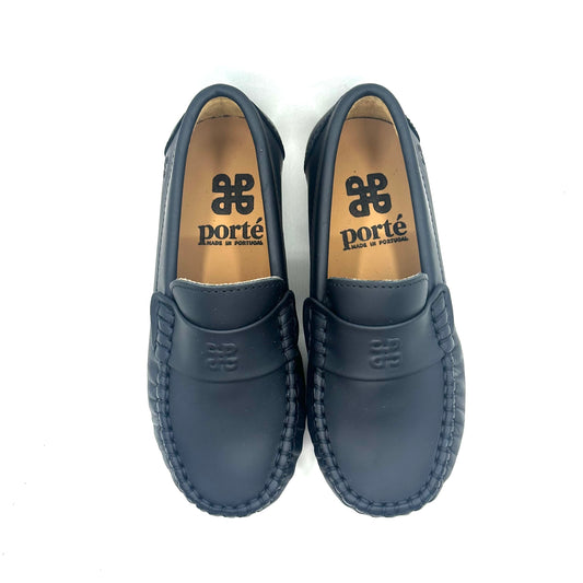 Porte Dark Navy Gum Leather Loafer