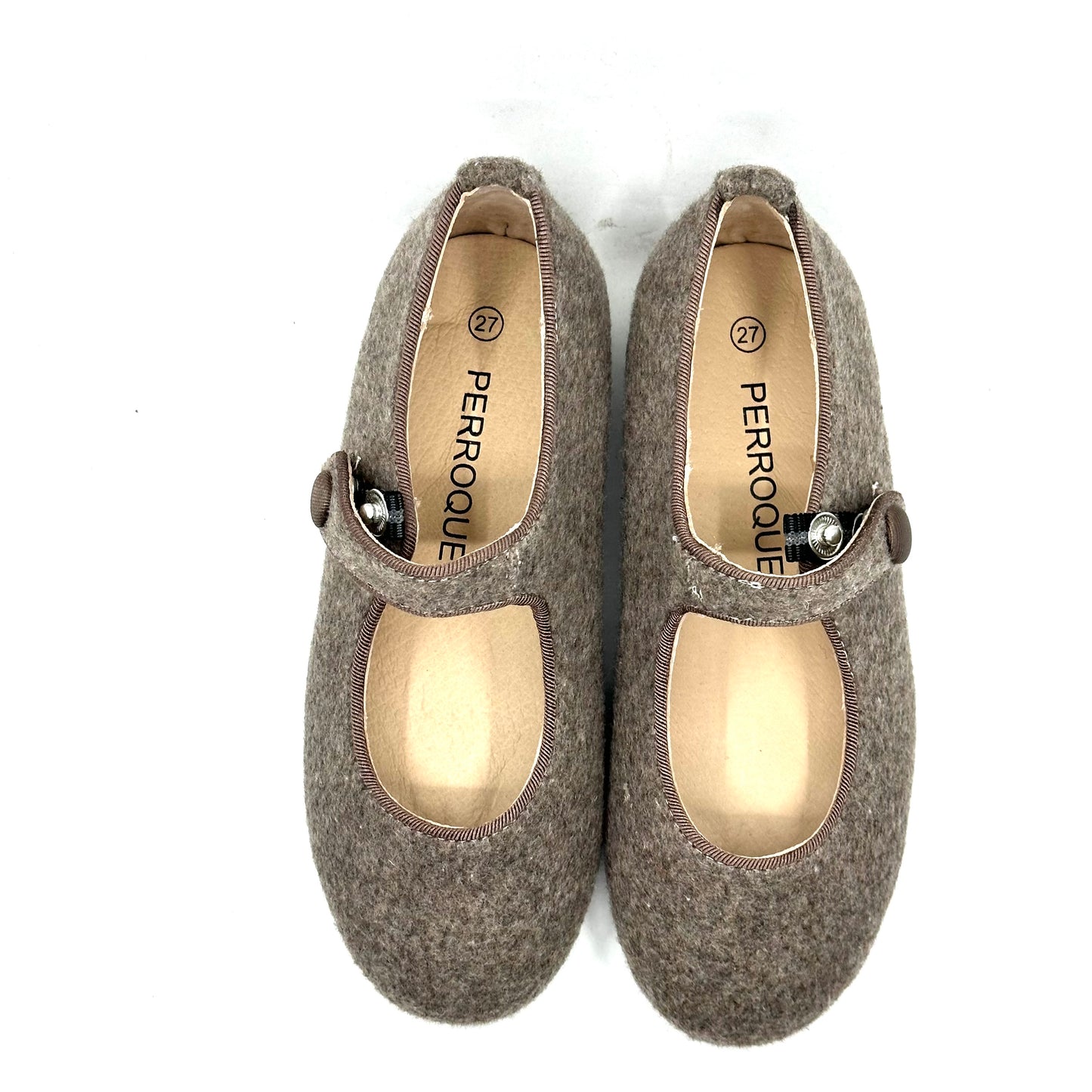 Perroquet Taupe Wool Mary Jane