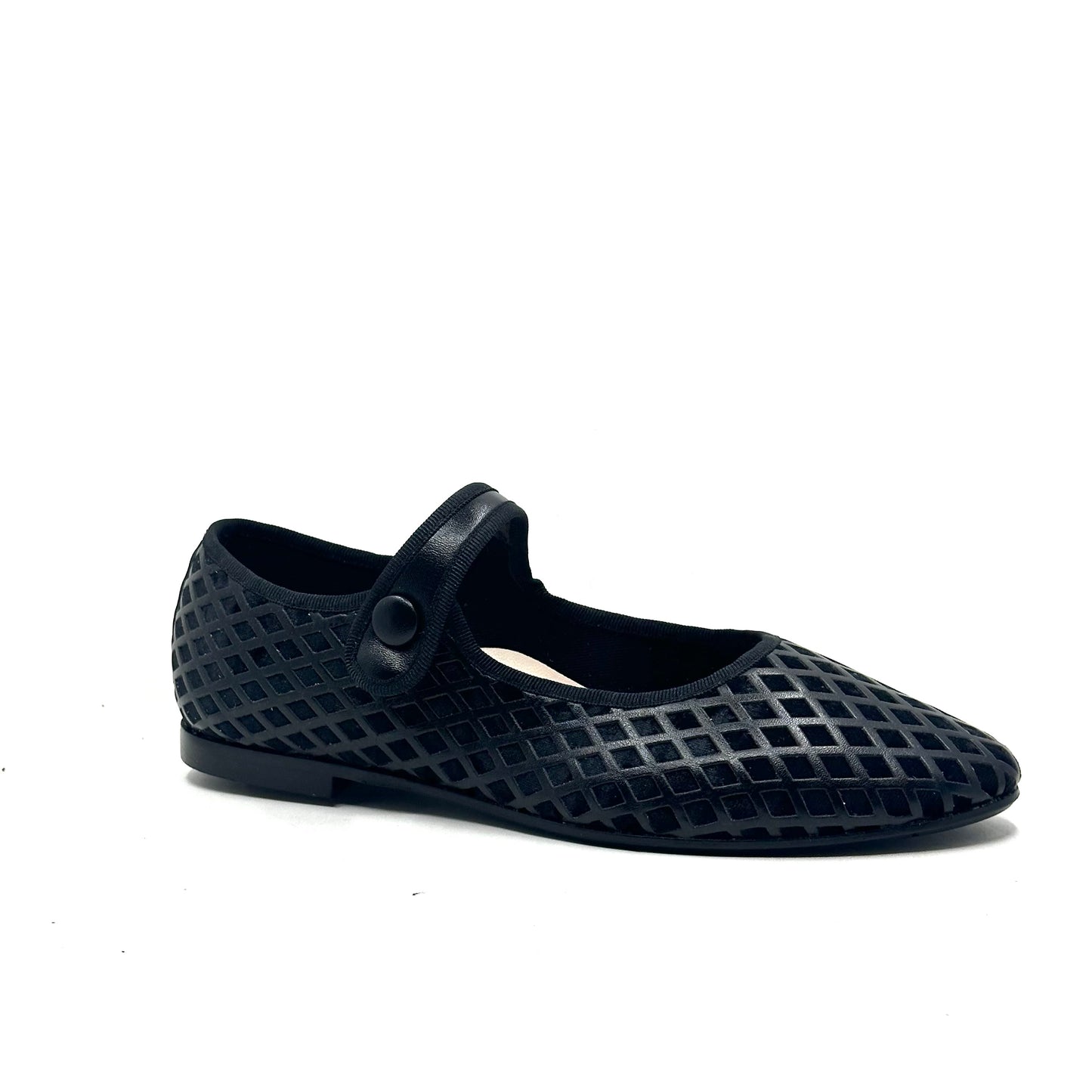 Beberlis Black Leather Diamond Mary Jane