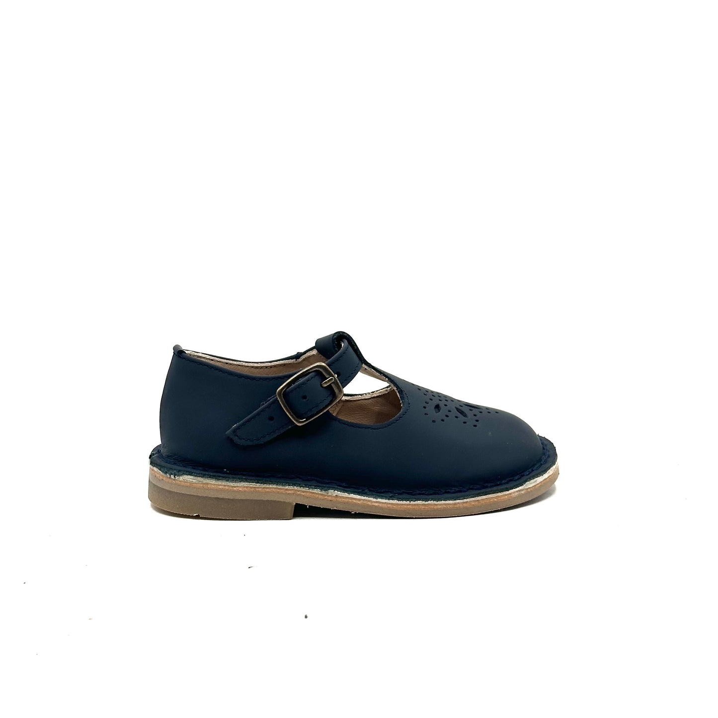 Lauve Navy Gum T-Strap