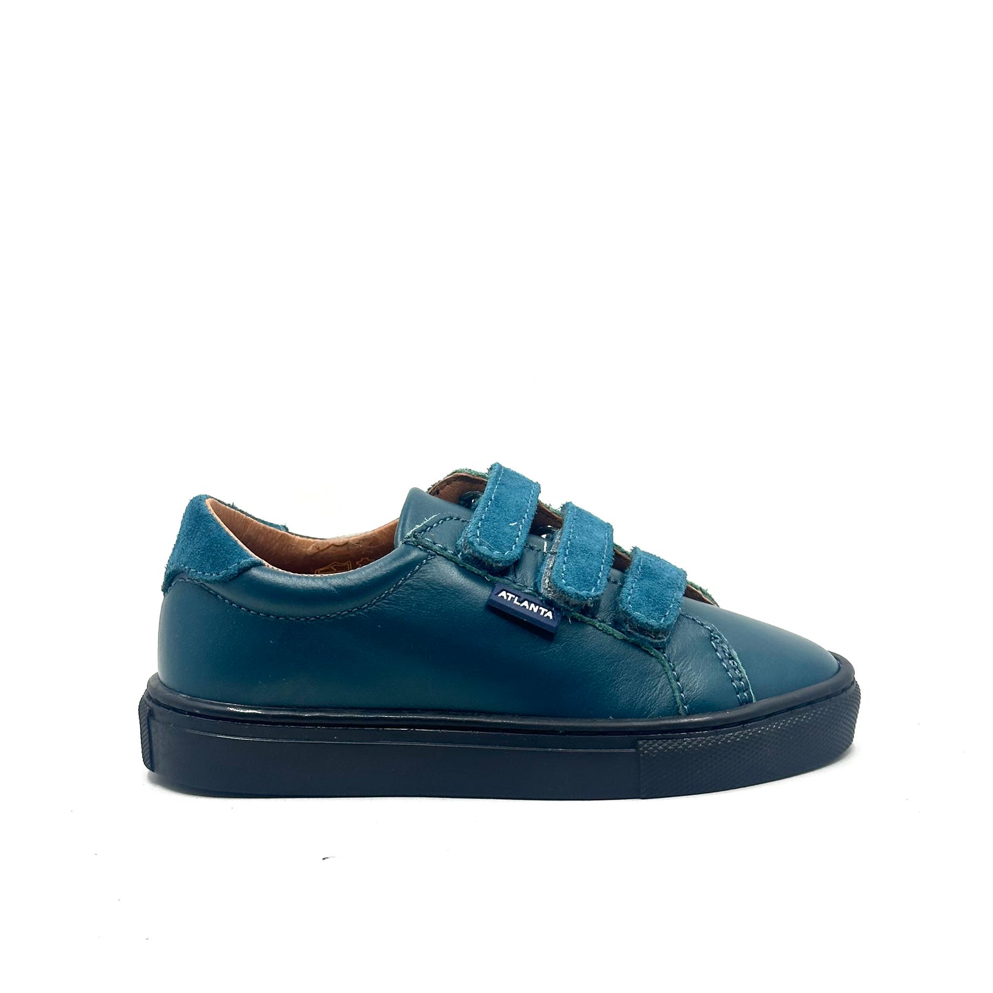 Atlanta Petrol Smooth and Suede Triple Velcro Sneaker