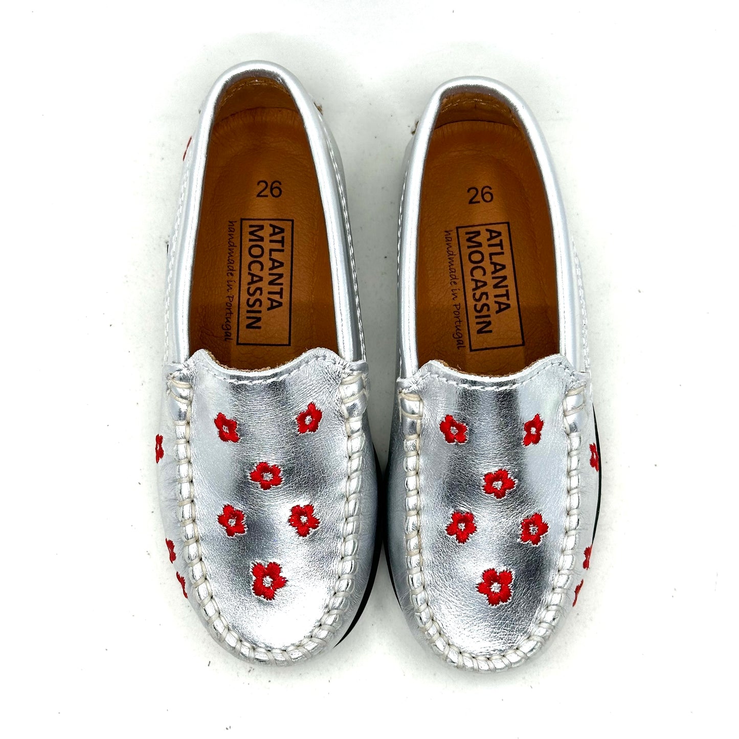 Atlanta Mocassin Metallic Flower Loafer