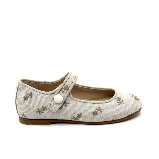 LMDI Linen Taupe Floral Mary Jane