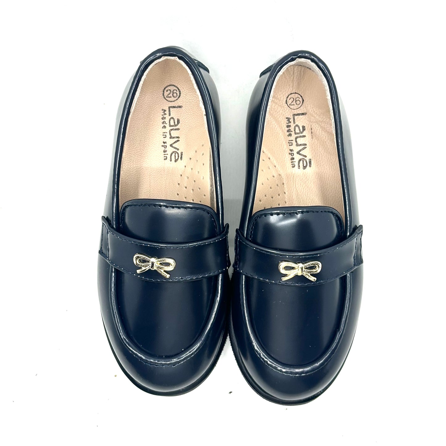 Lauve Navy Chunky Bow Loafer