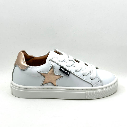 Atlanta Mocassin White & Rosegold Metalic Sneaker