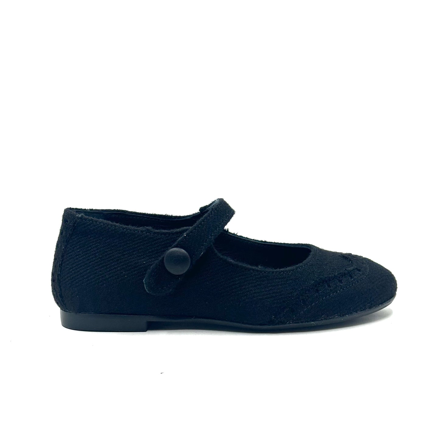 Blublonc Black Flannel Wingtip Mary Jane