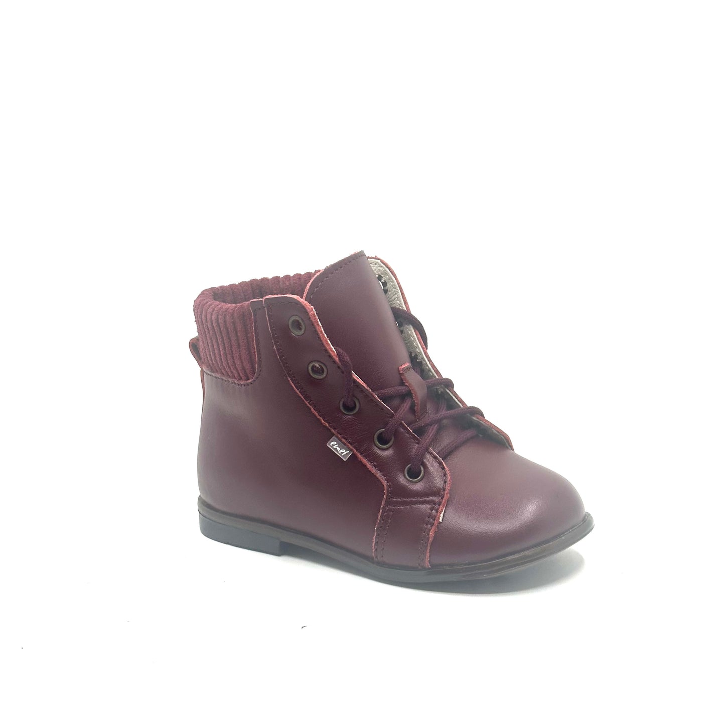 Emel Burgundy Gum Leather and Burgundy Sweater Bootie
