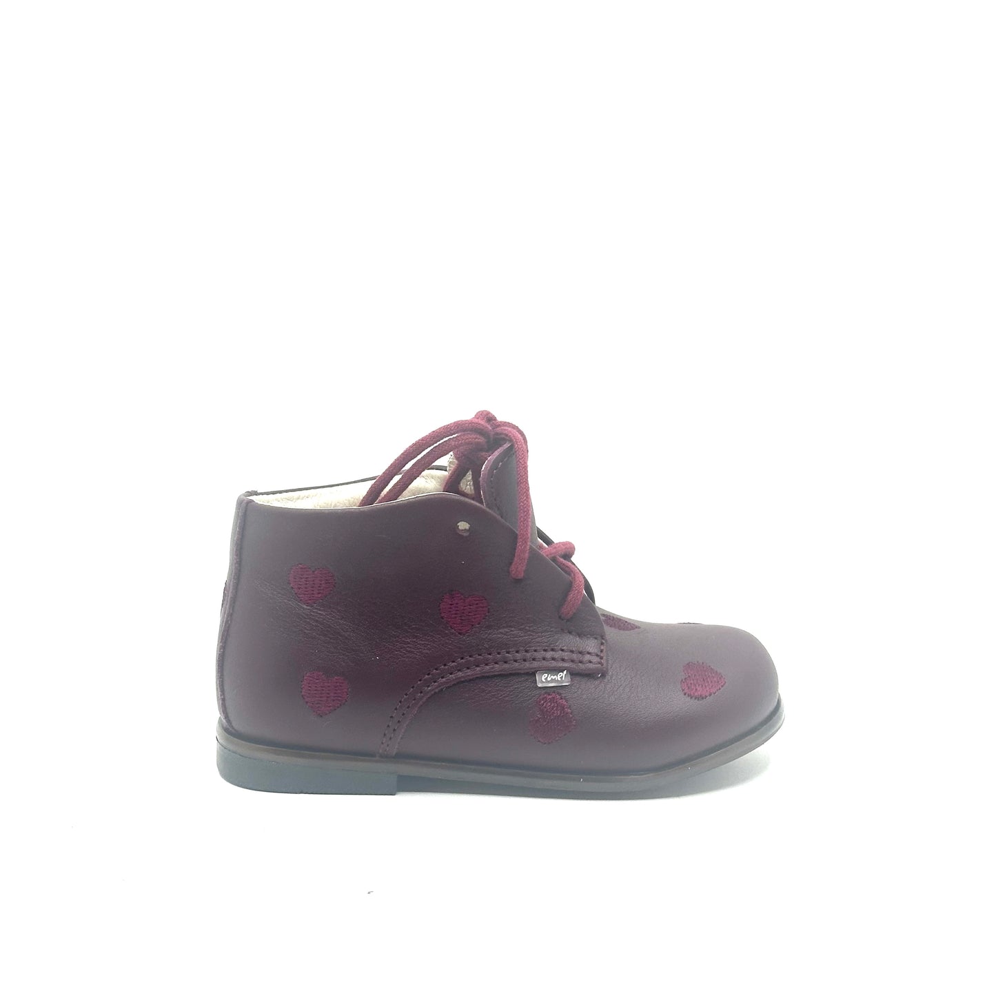 Emel Dark Burgundy Hearted Leather Baby Walker
