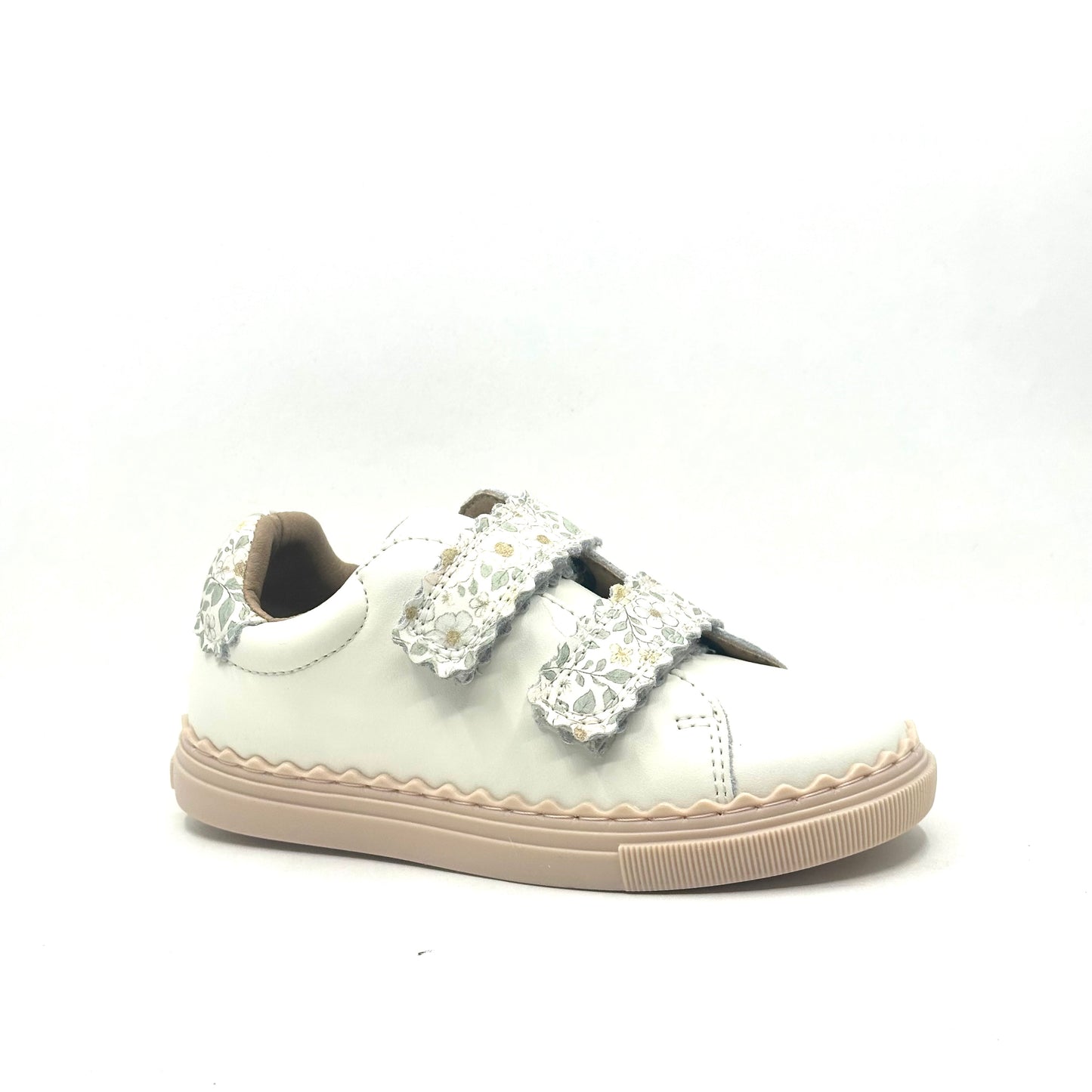 Porte White Floral Velcro Sneaker