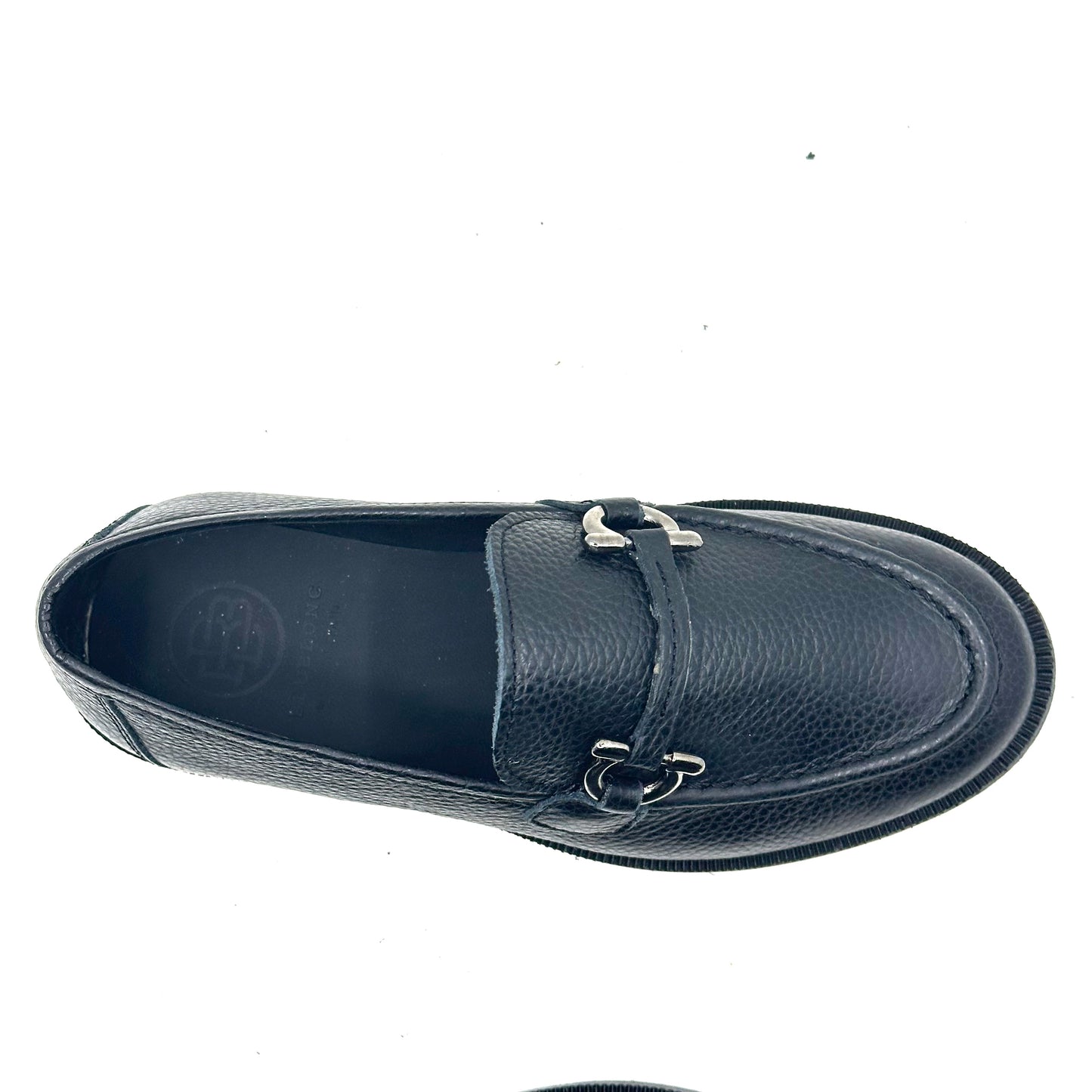 Blublonc Black Leather Buckle Dress Shoe