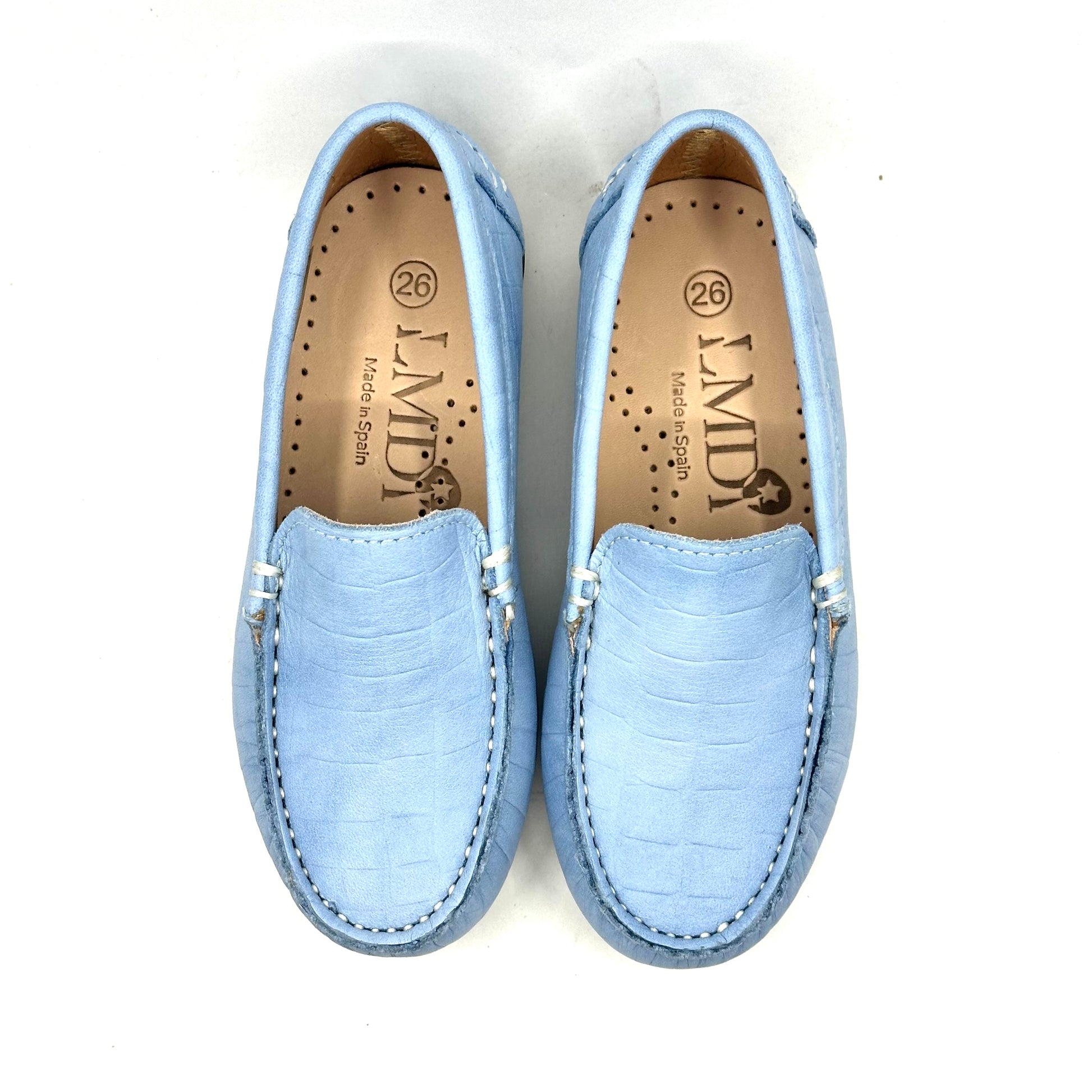 men sky blue dress shoes LMDI Textured Sky Blue Loafers – Sole mates