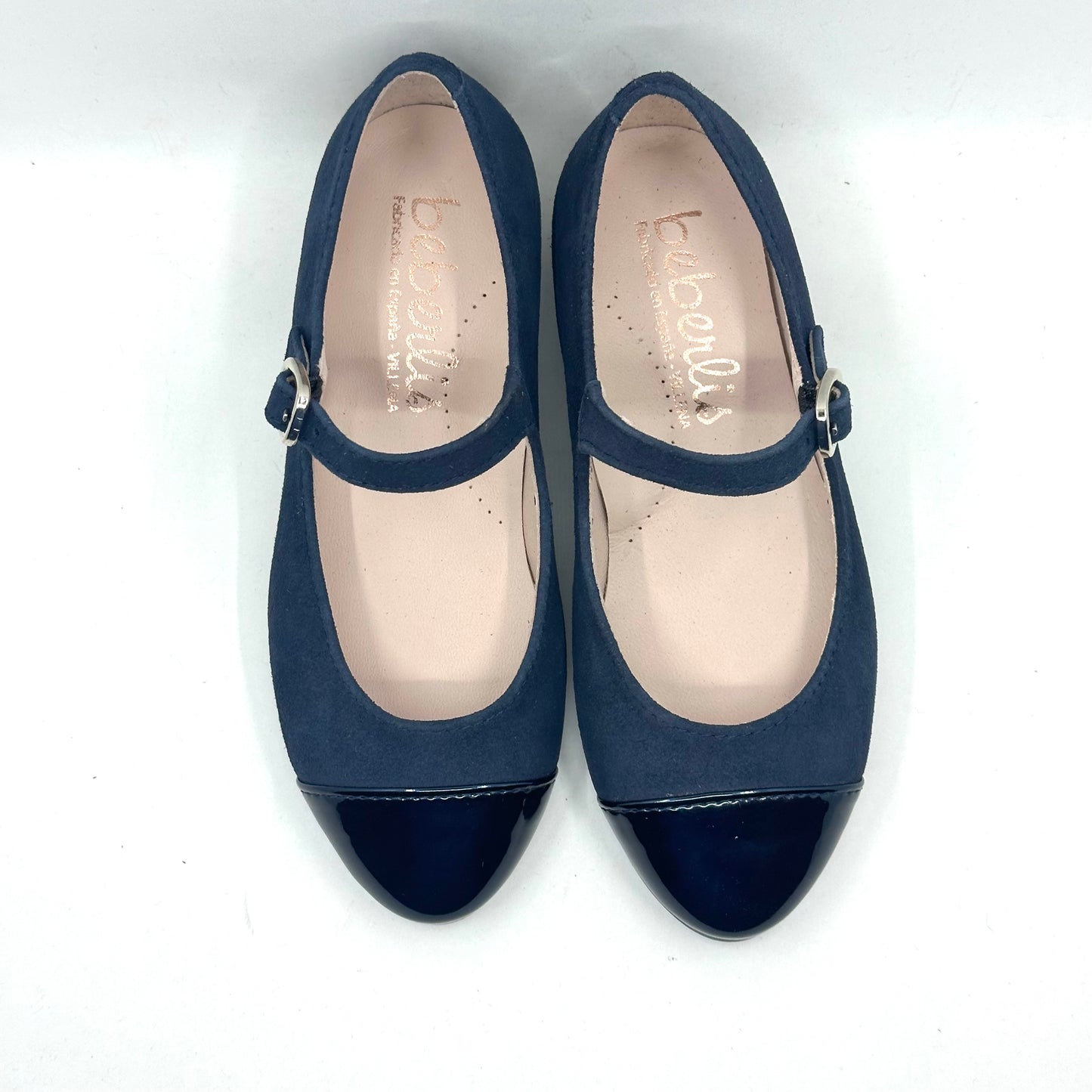 Beberlis Navy Suede Cap Toe Mary Jane